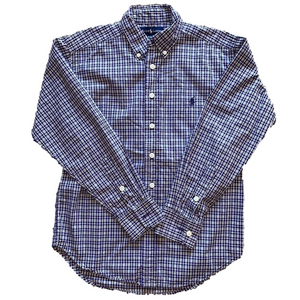 Polo Ralph Lauren Boys Small Purple Plaid Long Sleeve Shirt
